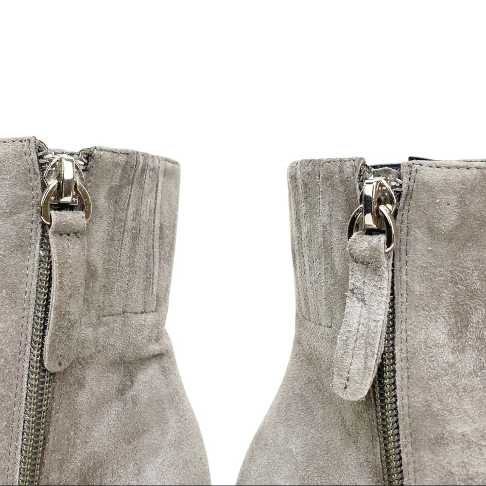 SOLD! Alias Mae Ahara Grey Suede Pointed Toe Chunky Heel Ankle Boots - Picture 6 of 14